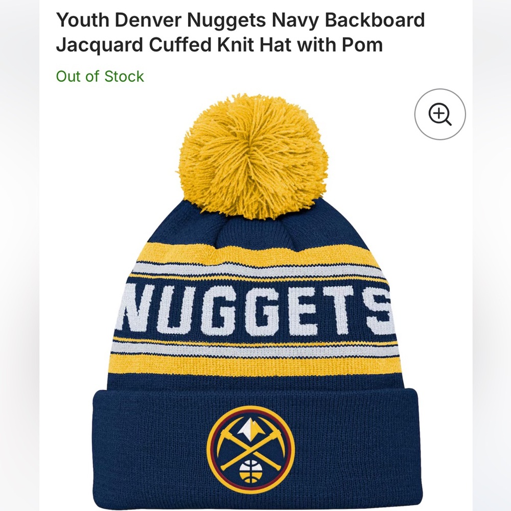 NBA Denver Nuggets Navy and Yellow Knit Hat
